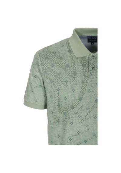 Erkek Polo Yaka Tişört Çağla Slim Fit Ribanalı Kol Pamuklu Baskılı T-shirt Ncs Jeans 1252-çağla Mint