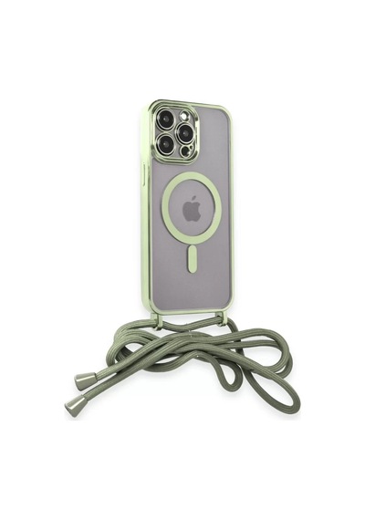 Newface Apple İphone 12 Pro Max Kılıf Divo Lazer Askılı Magsafe Kapak - Koyu Yeşil