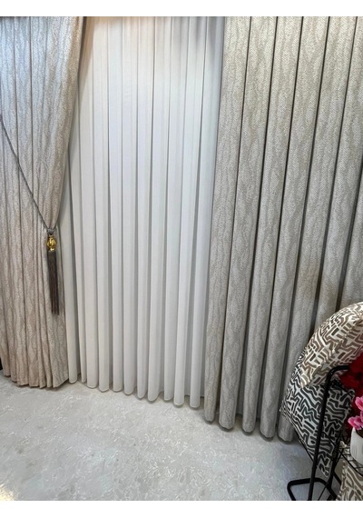Nivemeshome Assos Jakar 507v2 Bej 1/3 Pileli Fon Perde Apm