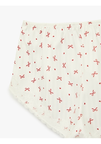 Koton Rahat Kesim Fiyonk Baskılı Dantel Detaylı Mini Pijama Altı Kırmızı Desenli 6slk80003mw Kırmızı Koton Rahat Kesim Fiyonk Baskılı Dantel Detaylı Mini Pijama Altı Kırmızı Desenli 6slk80003mw Kırmızı