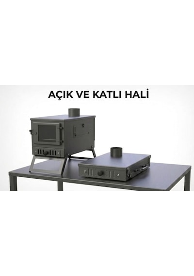 Katlanır 2MM Çelikten KUZİNELİ Çift Tarafı Camlı Kül Hazneli Kamp Sobası. Çantalı Soba - Katlanır 2MM Çelikten KUZİNELİ Çift Tarafı Camlı Kül Hazneli Kamp Sobası. Çantalı Soba
