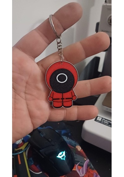 Squid Game Çemberi Sevimli Figür Karakter Anahtarlık Çok Renkli