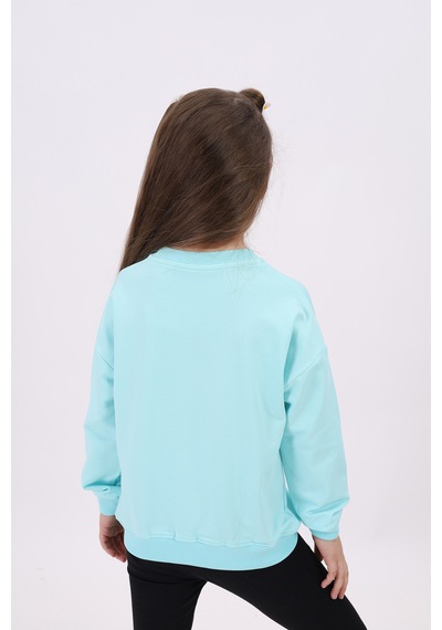 Toontoy Kız Çocuk Relax Fit Bisiklet Yaka Düşük Omuz Nakış Baskılı Sweatshirt - 2 İplik Mint Yeşili Toontoy Kız Çocuk Relax Fit Bisiklet Yaka Düşük Omuz Nakış Baskılı Sweatshirt - 2 İplik Mint Yeşili