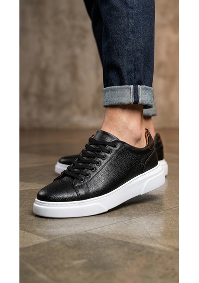 Boa Blf-010 Erkek Sneaker Günlük Casual Spor Ayakkabı Siyah Beyaz Taban