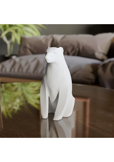 Deco Fabrıca Modern İkili Anne Yavru Ayı Biblo Seti Siyah Beyaz Minimalist Dekoratif Heykel Çocuk Odası & Ev İçin Anlamlı Hediye