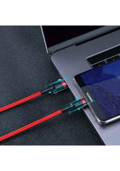 Tr Cafule, Şarj & Data Aktarımı Kablosu, Gri - Siyah, 2 M, 3 A, 60 W, Usb Type C & Usb Type C, Pd2.0, Flash/hızlı Diğer