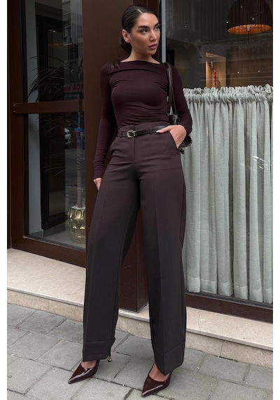 Madmext Acı Kahverengi Geniş Paça Normal Bel Kemerli Pantolon Mg2735 Acı Kahverengi Madmext Acı Kahverengi Geniş Paça Normal Bel Kemerli Pantolon Mg2735 Acı Kahverengi