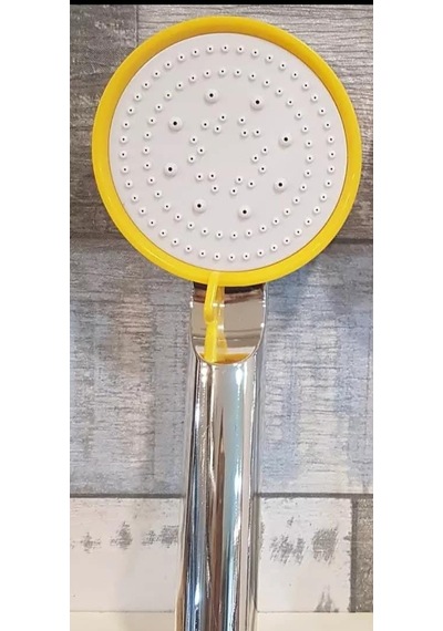 Ayarlanabilir 5 Fonksiyonlu Yüksek Basınçlı Duş Başlığı ,çelik Örgülü Lüks Duş Hortumu 150 Cm Set Sarı