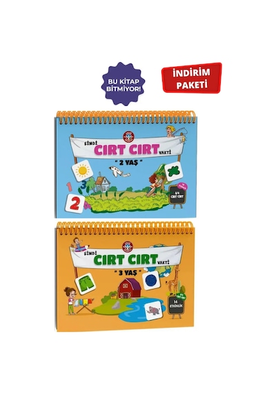 Çocuk Akademi 2 Yaş Cırt Cırt Kitabı Ve 3 Yaş Cırt Cırtlı Kitap