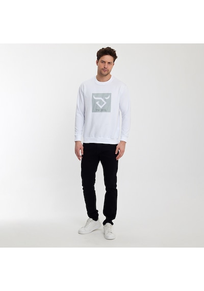 Twobull OSLO Erkek  Beyaz Sweatshirt
