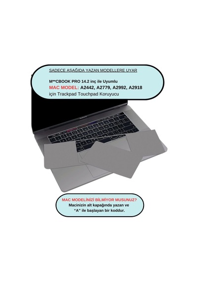 Macbook Pro 14.2 İnç Touchpad Trackpad Koruyucu Sticker Uyumlu M1 M2 M3 M4 M5 Mat Ultra İnce Çi Standart