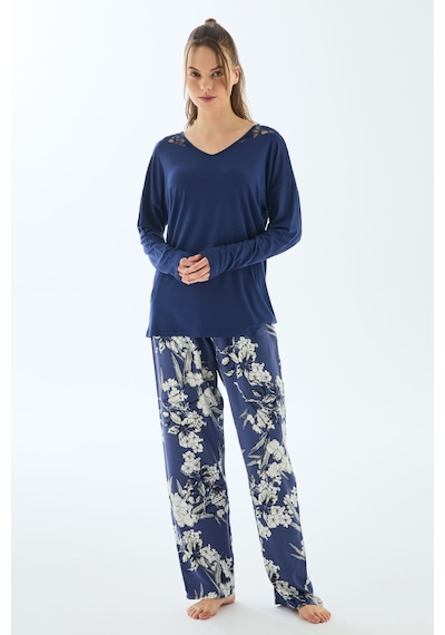 Man11499-1020 Anil Ev Giyim Anıl 11499 Kadın Uzun Kol T-shirt Ve Pantolon Pijama Takımı Lacivert Man11499-1020 Anil Ev Giyim Anıl 11499 Kadın Uzun Kol T-shirt Ve Pantolon Pijama Takımı Lacivert