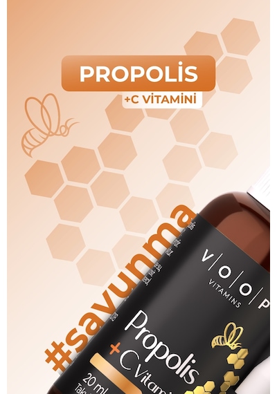Voop Propolis C Vitamini Damlalıklı Sprey Takviye Edici Gıda 20 ML