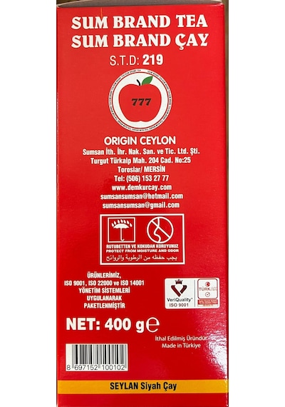 Sum Brand Barut Siyah İthal Çay Kutu 400 G