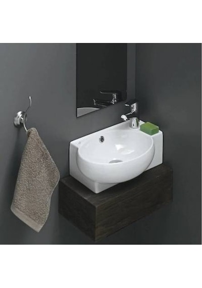 Turkuaz Seramik Cerastyle 28 x 45 CM Mini Köşe Lavabo