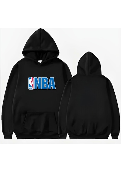 Startmore Nba Baskılı Kapişonlu Sweat Siyah