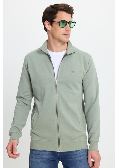 Tudors Erkek Slim Fit Dar Kesim Pamuklu Tam Fermuarlı Çift Cepli Dik Yaka Yeşil Sweatshirt Hırka-41893 Yeşil Tudors Erkek Slim Fit Dar Kesim Pamuklu Tam Fermuarlı Çift Cepli Dik Yaka Yeşil Sweatshirt Hırka-41893 Yeşil