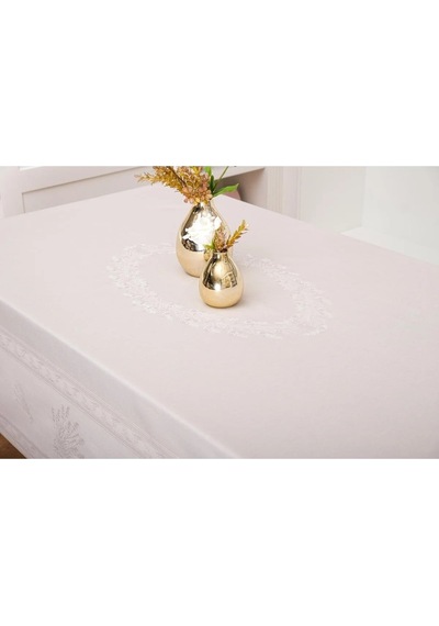 Demet Lüx Jakar Polycotton Kumaş Taş Masa Örtüsü 160x220 Cm - 1064 Çok Renkli