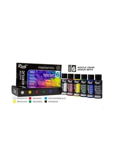 Rich Mastermix Akrilik Boya Seti 6 Renk X 60Cc.