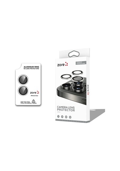 Apple Uyumlu iPhone Duo Premium Safir Parmak İzi Bırakmayan Anti-reflective Kamera Lens Koruyucu Cl-12 Gümüş