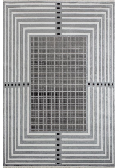 Bahariye Halı Deep 76x300 6085 Antrasit Beyaz