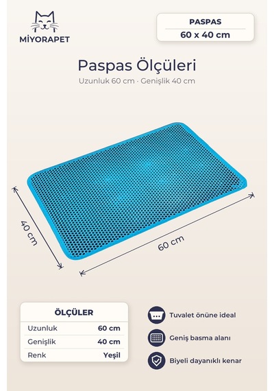 Açık Kedi Tuvaleti Paspas Kürek-yeşil