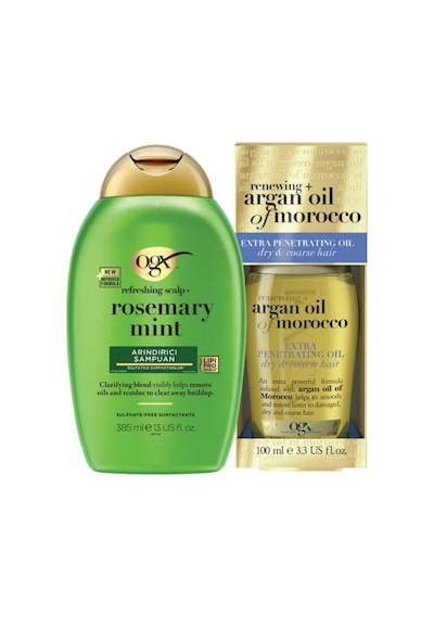 Rosemary Mint Biberiye & Nane Içeren Arındırıcı Şampuan 385 Ml + Argan Yağ 100 Ml