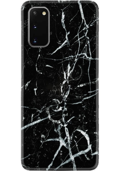 Samsung Uyumlu Galaxy A02S Kılıf Silikon Black Marble 3 1382