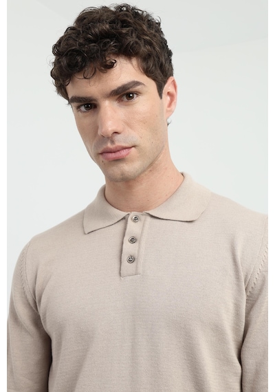 Dufy Erkek Regular Fit Polo Yaka Bej Triko-19505