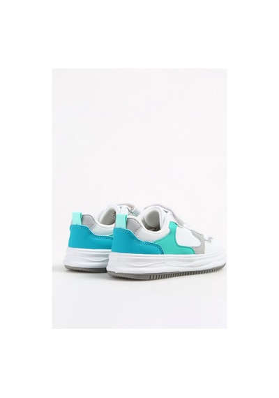 Benetton Beyaz - Gri Erkek Çocuk Sneaker Bnı-10025 Siyah