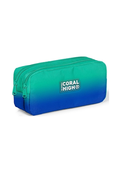 Coral High Kids Yeşil Saks Renk Geçişli İki Bölmeli Kalem Çantası 12075