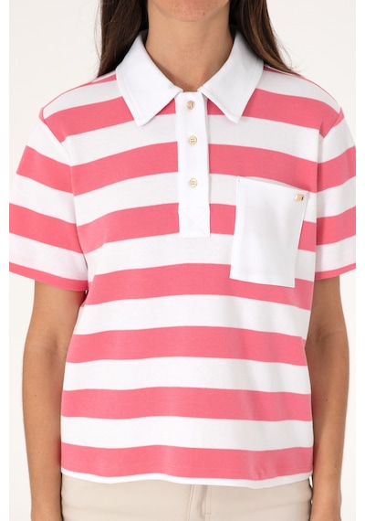 U.S. Polo Assn. Kadın Pembe Cepli Polo Yaka Tişört 50306713-VR167