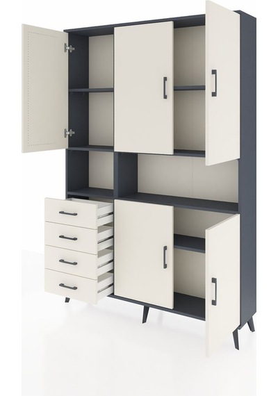 Arges Dolap 7 Raflı 4 Çekmeceli 5 Kapaklı 132x30x195 Antrasit-aytaşı/aytaşı Aytası/aytası Arges Dolap 7 Raflı 4 Çekmeceli 5 Kapaklı 132x30x195 Antrasit-aytaşı/aytaşı Aytası/aytası