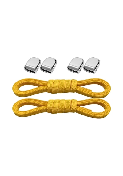 Akıllı Kilitli Ayarlanabilir Sarı 6 Mm Lastik Pratik Bağcık 1 Çift Sarı