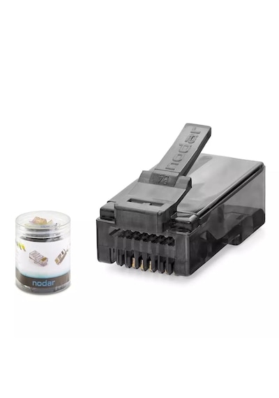 Nodar Nd2402 Cat6 Konnektör Ezrj45 100lü Plastik Kutu Siyah