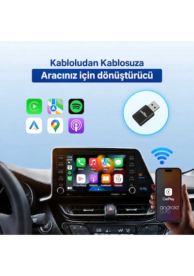 Embatech 2in1 Kablosuz Android Auto Ve Carplay Adaptörü Emt-006N