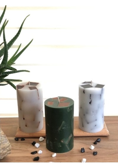 Tabsecret Candle Parçacık Tasarımlı Aromalı 3Lü Mum Seti Tabsecret Candle Parçacık Tasarımlı Aromalı 3Lü Mum Seti