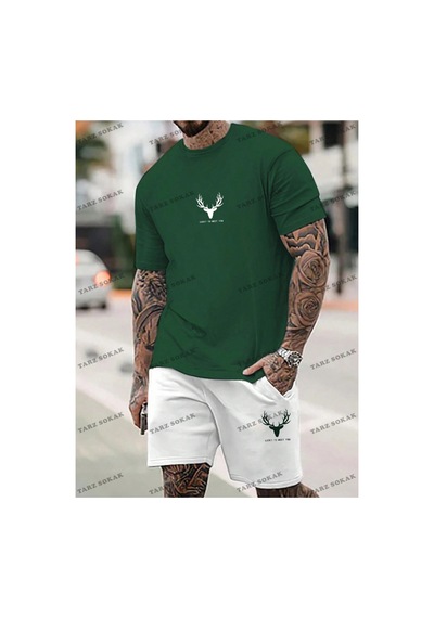 Alt/üst T-shirt Ve Şort Takımı Kod Alt166 Yeşil