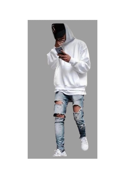 Tarzsokak Kapüşonlu Oversize Çok Kalın 4 Iplik Pamuk Yeni Kreasyon Erkek Hoodie Sweatshırt Beyaz Tarzsokak Kapüşonlu Oversize Çok Kalın 4 Iplik Pamuk Yeni Kreasyon Erkek Hoodie Sweatshırt Beyaz