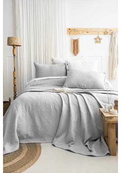 Şaheser Home Collection Yatak Örtüsü Çift Kişilik Julia A.gri Renkli