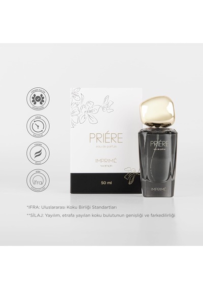 Priére Edp Kadın Parfüm 50ml Baharatlı Ve Çiçeksi Erik, Karanfil, Gül, Şeftali, Vanilya, Amber