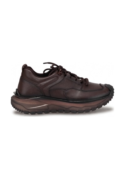 Elit 26knbl6031 Erkek Hakiki Deri Sneaker Kahverengi