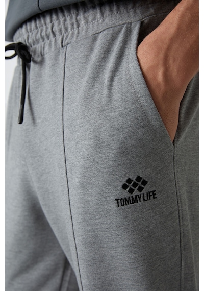 Tommy Life Gri Melanj Pamuklu Yumuşak Dokulu Comfort Fit Nakışlı Erkek Jogger - 82123 GB MELANJ