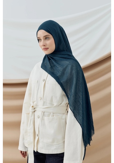 Deserto Fashion Bambu Şal Düz Renk-3558 Koyu Mavi