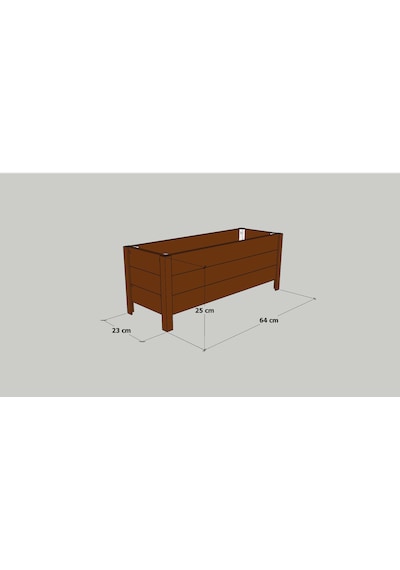 Mandu 64 x 23 CM Dekoratif Ahşap Saksı