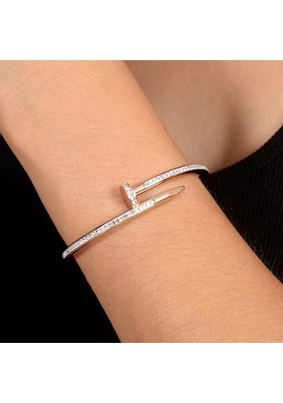 Ottoman Taş Işlemeli Rose Renk Kadın Çivi Model Bileklik Cbltasıs Rose Gold