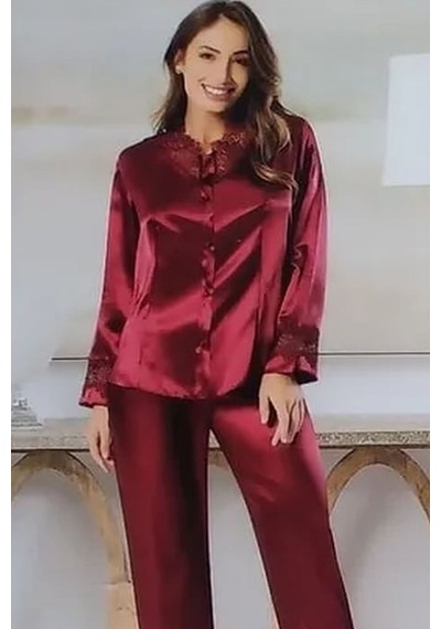 Xses 1002 Kadın Bordo Saten 6'lı Takım Bordo