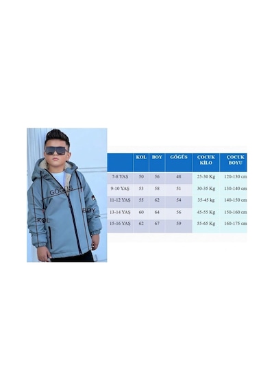 Pina Kids Erkek Çocuk Kürklü Çıkarılabilir Kapüşonlu Oversize Kışlık Mont Km4030 Mint