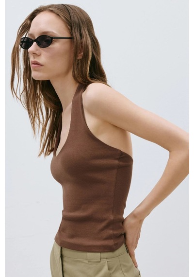 Suud Collection Kahverengi Tara Halter Top