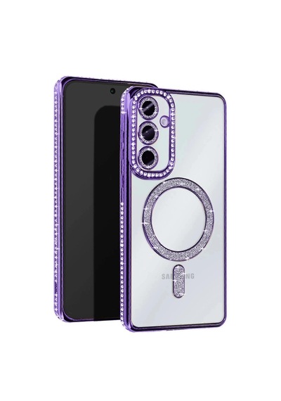 Samsung Galaxy A17 5g Joke Simli Magneticsafe Kılıf - Derin Mor 0.2M-Çok Renkli